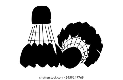 silhouette of shuttlecock badminton vector illustration