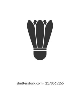 Silhouette shuttlecock icon isolated on white background. Icon for web design, apps, sticker, banner, poster, printing usage and part of logo.