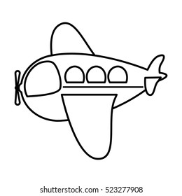 Silhouette Side Airplane Toy Flat Icon