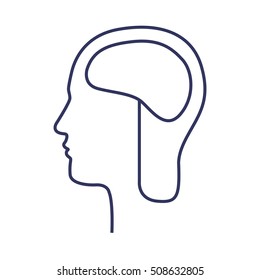silhouette side head with brain
