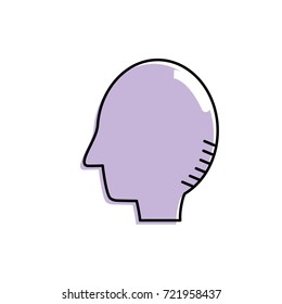 silhouette side man head design