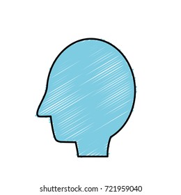 silhouette side man head design