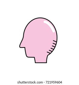 silhouette side man head design