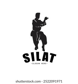 Silhouette eines silat indonesischen Kampfsportlers