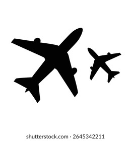 Silhouette Simple Airplane Clipart. Airplane  logo and icon.