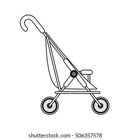 silhouette simple baby carriage and wheels