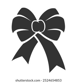 Silhouette simple bow isolated on a white background. Vector illustration