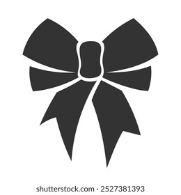 Silhouette simple bow isolated on a white background. Vector illustration