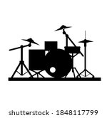silhouette of simple drumset clipart vector