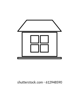 Silhouette Simple Facade House One Room Stock Vector (Royalty Free ...