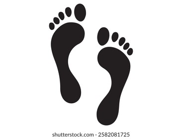 silhouette simple foot print icon vector illustration art