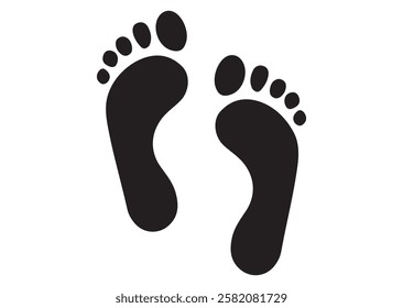 silhouette simple foot print icon vector illustration art