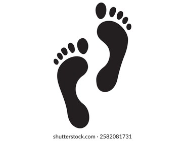 silhouette simple foot print icon vector illustration art