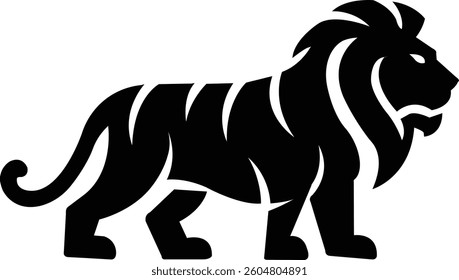 Silhouette simple lion vector illustration 