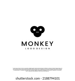 silhouette of simple monkey logo