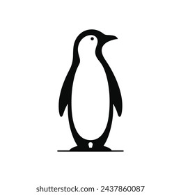 Silhouette of a simple Penguin logo icon vector illustration