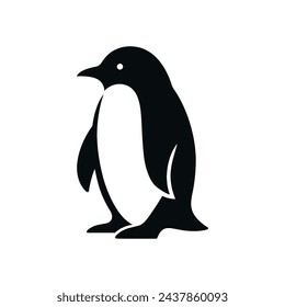 Silhouette of a simple Penguin logo icon vector illustration