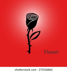 Silhouette simple vector flower. Flower icon.