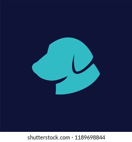 Silhouette Simply Dog Head Face Left