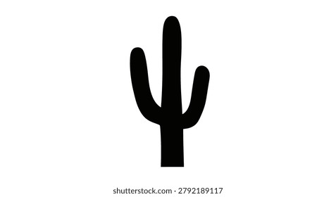 Silhouette of a single cactus