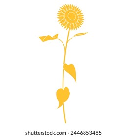 Silueta de un solo girasol, icono
