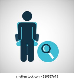 silhouette sitting business searching icon vector illustration eps 10