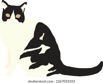 Silhouette Sitting Cat 1 illustration vector	