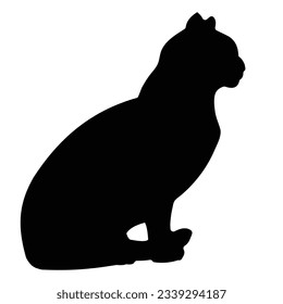 Silhouette of sitting cat. Cat icon.