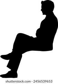 Silhouette of a sitting man