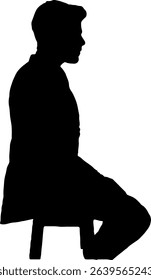 Silhouette of a sitting man