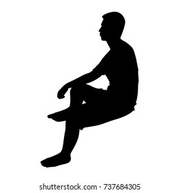 Silhouette Sitting Man On White Stock Vector (Royalty Free) 737683999 ...