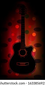 
Silhouette of a six-string guitar on an abstract background