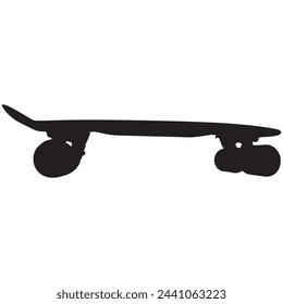 A silhouette of a skateboard