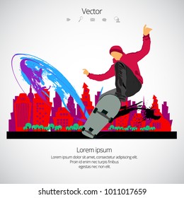Silhouette des Skateboarders