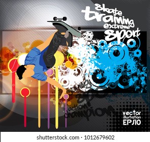 Silhouette of skateboarder