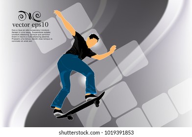 Silhouette de skateboarder