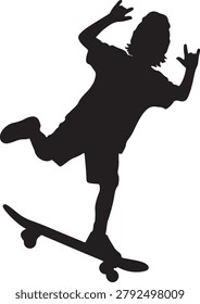 Silhouette of a skateboarder performing a trick