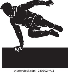 silhouette skateboarder performing trick flip jump aerial extreme sport isolated black white vector illustration graphic design