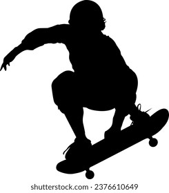 silhouette of a skateboarder vector file
