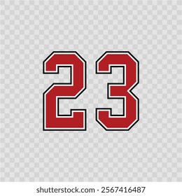 Silhouette sketch cut-out figures or print. jersey sport number 23 sketch vector isolated