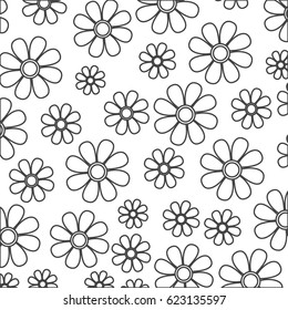 silhouette sketch decorative pattern flowers design vector illustration