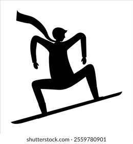 Silhouette of a Ski Jumper in Mid-Air