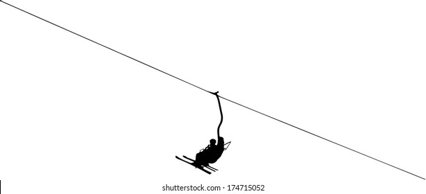Silhouette Of A Ski Lift