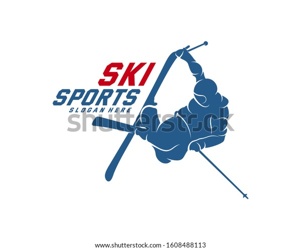 Silhouette Ski Logo Design Vector Winter Stock Vector (Royalty Free ...
