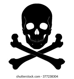 silhouette skull crossbones / vector illustration