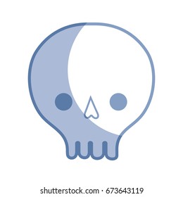 silhouette skull danger symbol to caution alert