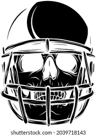 silhouette of skull in helmet vector illustration design