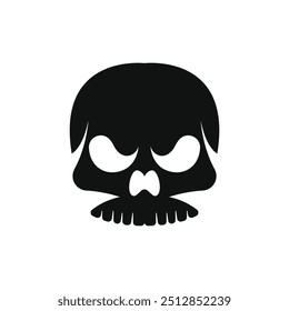 Silhouette of skull logo design template. Human skull illustration