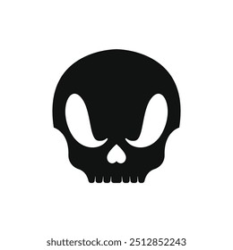 Silueta de Plantilla de diseño de logotipo de cráneo. Ilustración de cráneo humano