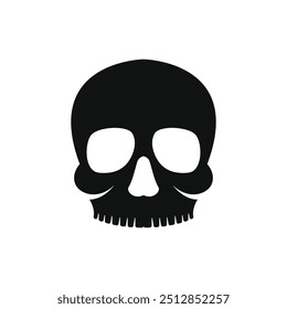 Silhouette of skull logo design template. Human skull illustration